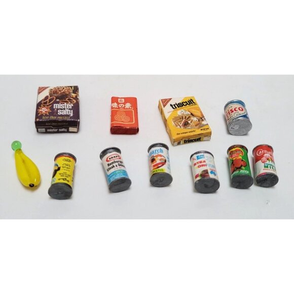Vintage Lot of 11 Miniature Dollhouse Food and Groceries - Picture 1 of 3